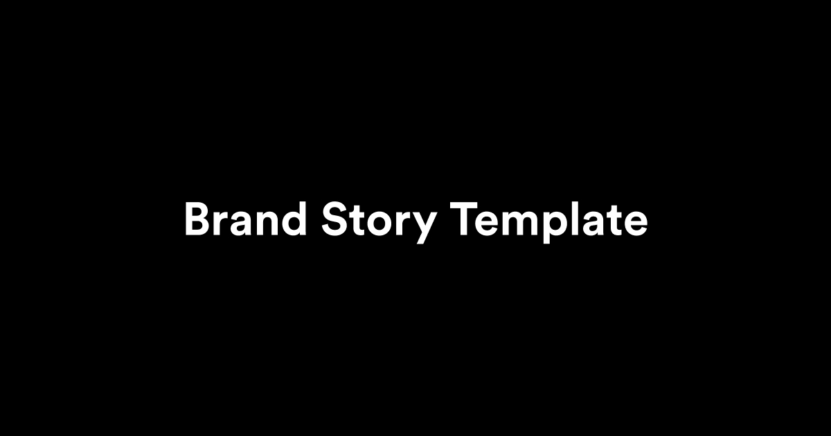 Brand Story Template