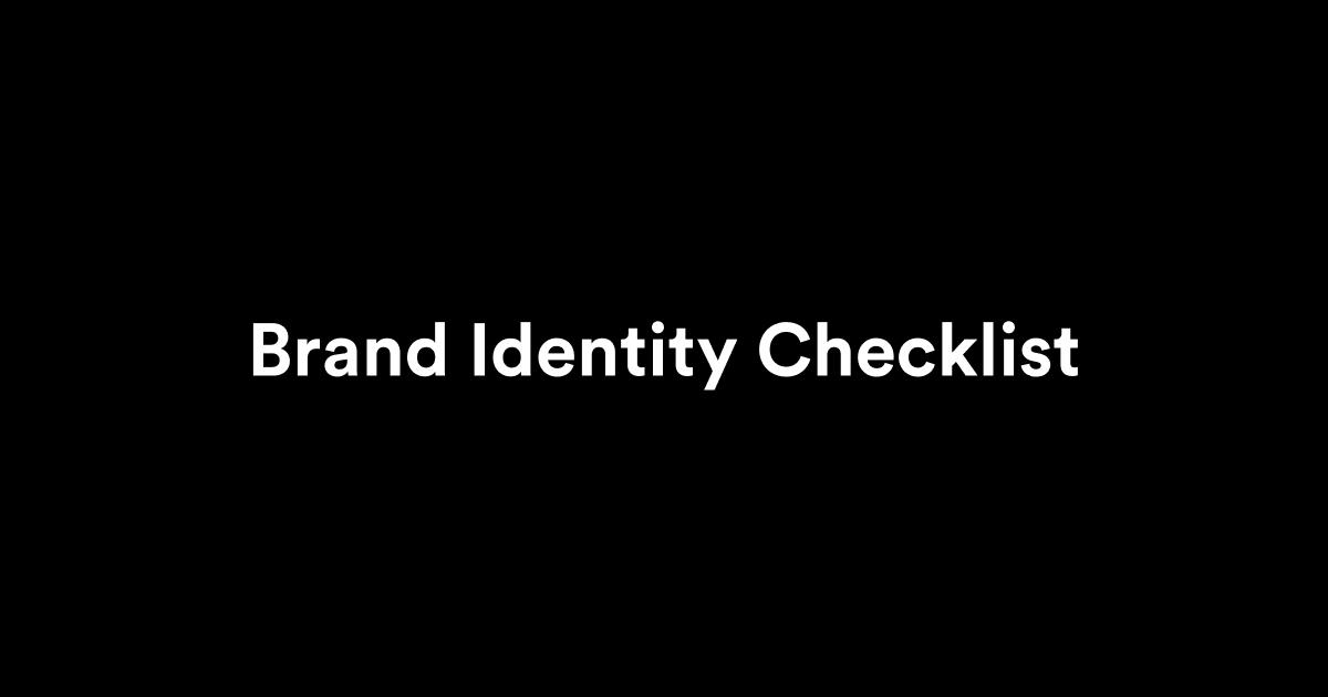 essential brand identity checklist